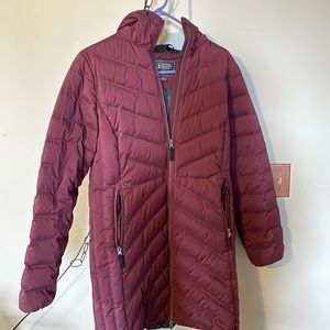 Maroon EMS hooded down jacket size sm